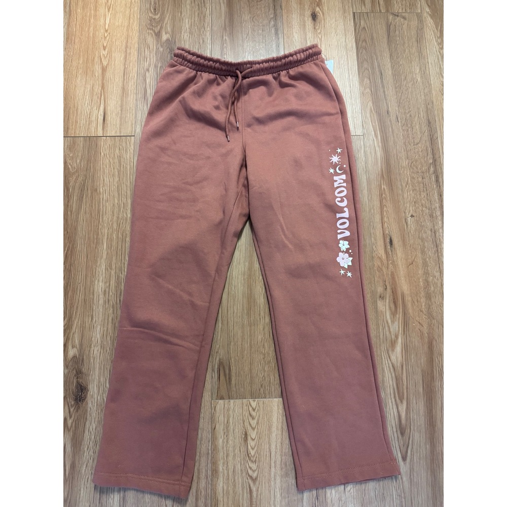 Volcom Womens Clay Brown Wide Leg Graphic Sweatpants B1202501 Small - Picture 2 of 7